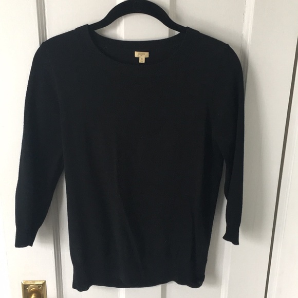 J. Crew Sweaters - J.Crew 3/4 sleeve black thin sweater